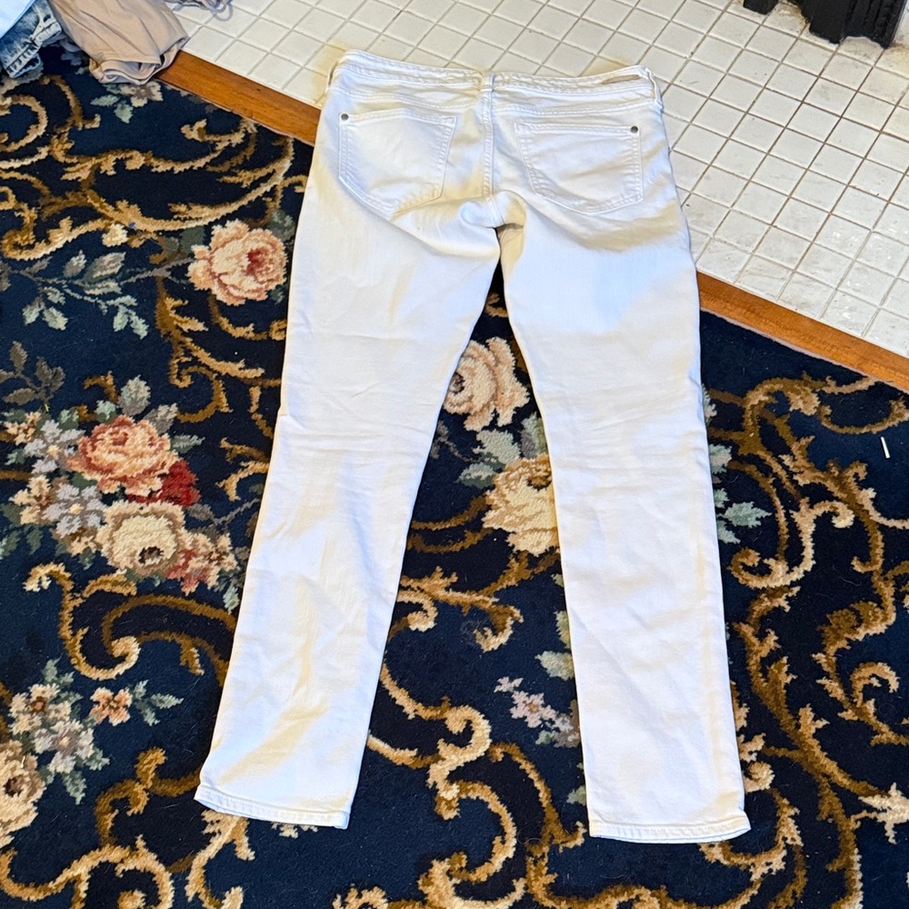 Pilcro and the Letterpress Cream Straight Leg Jeans